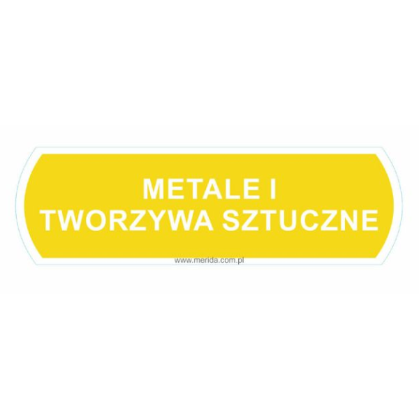 Merida Duża naklejka na kosze do segregacji METALE I TWORZYWA SZTUCZNE